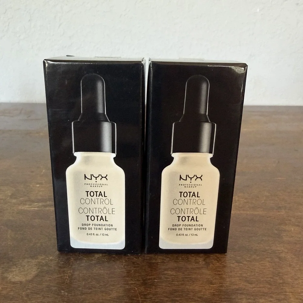 NYX Total Control Drop Foundation TCDF03 Light Medium Full Make Up Lot Of 2 NEW